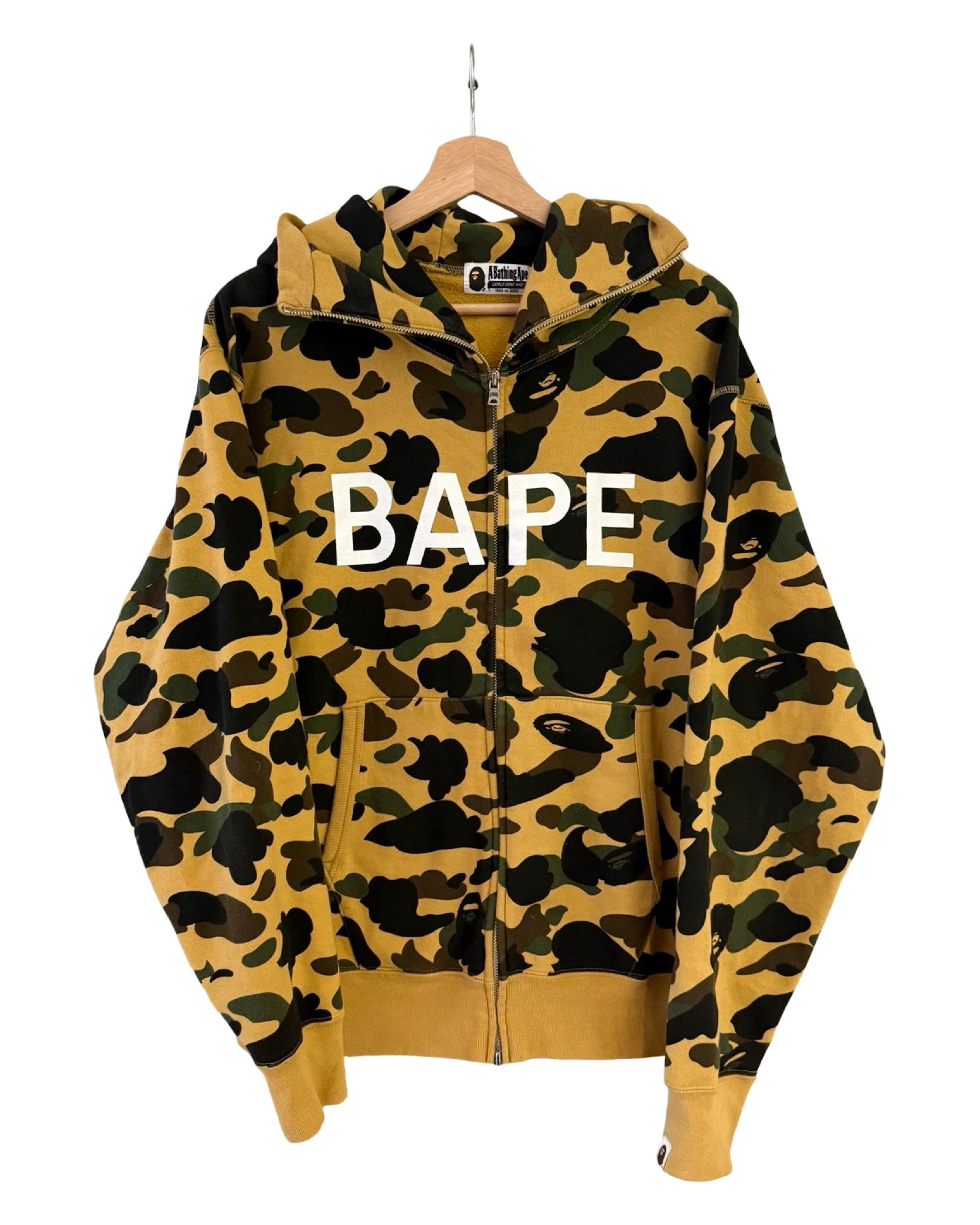Vintage Y2K Bape A Bathing Ape Green Camo Full Zip Up Hoodie