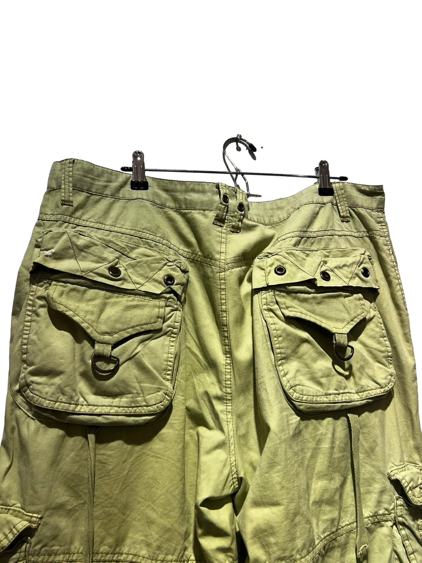 40 x 33 Vintage 90s Washed Green Rave Cargo Pants KIF Vintage