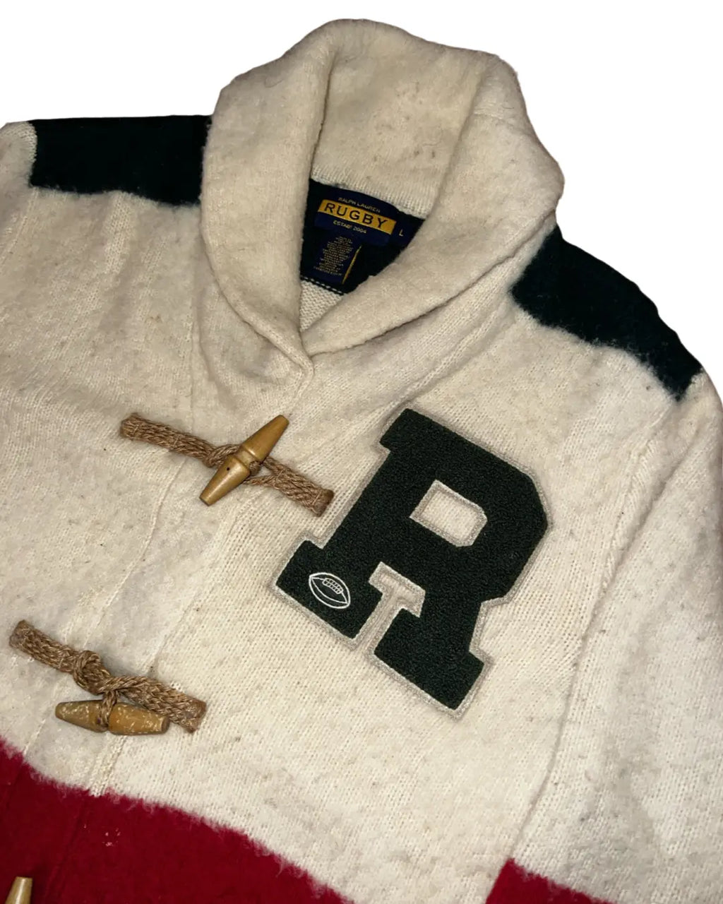 Vintage Ralph Lauren Rugby Shetland Wool Duffle Sweater KIF Vintage