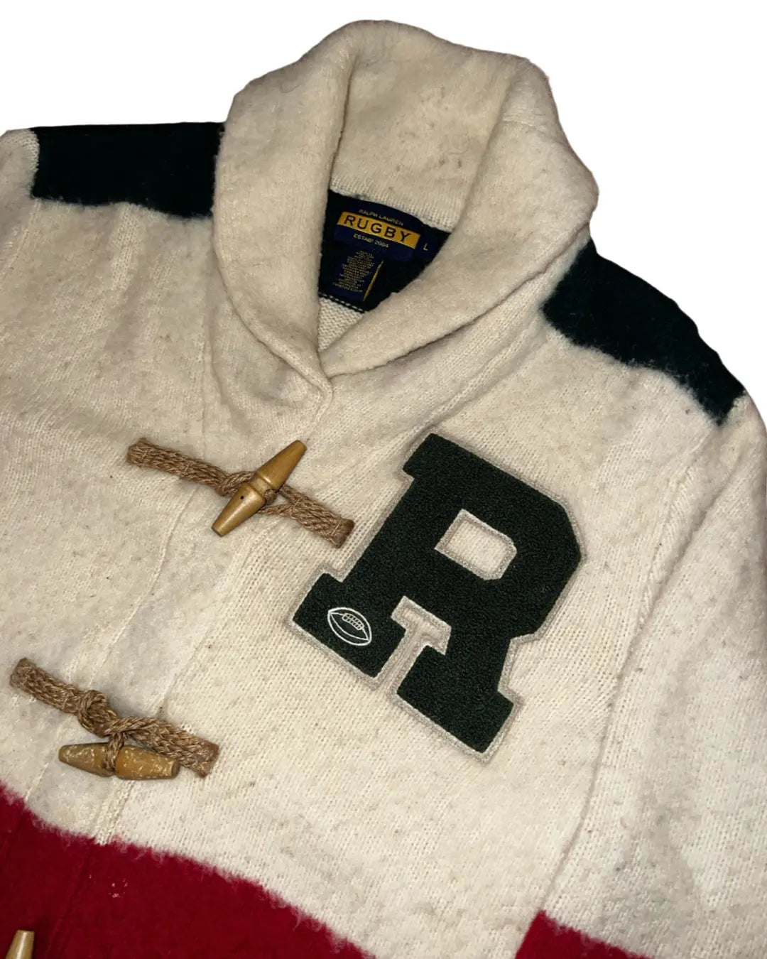 Vintage Ralph Lauren Rugby Shetland Wool Duffle Sweater KIF Vintage
