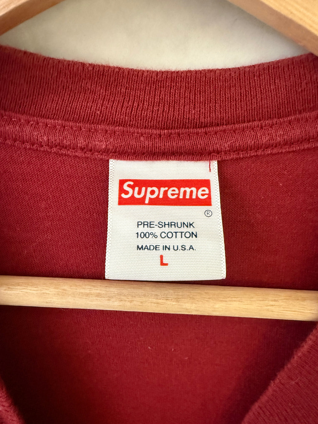 2017 Supreme x Akira Arm Burgundy Tee