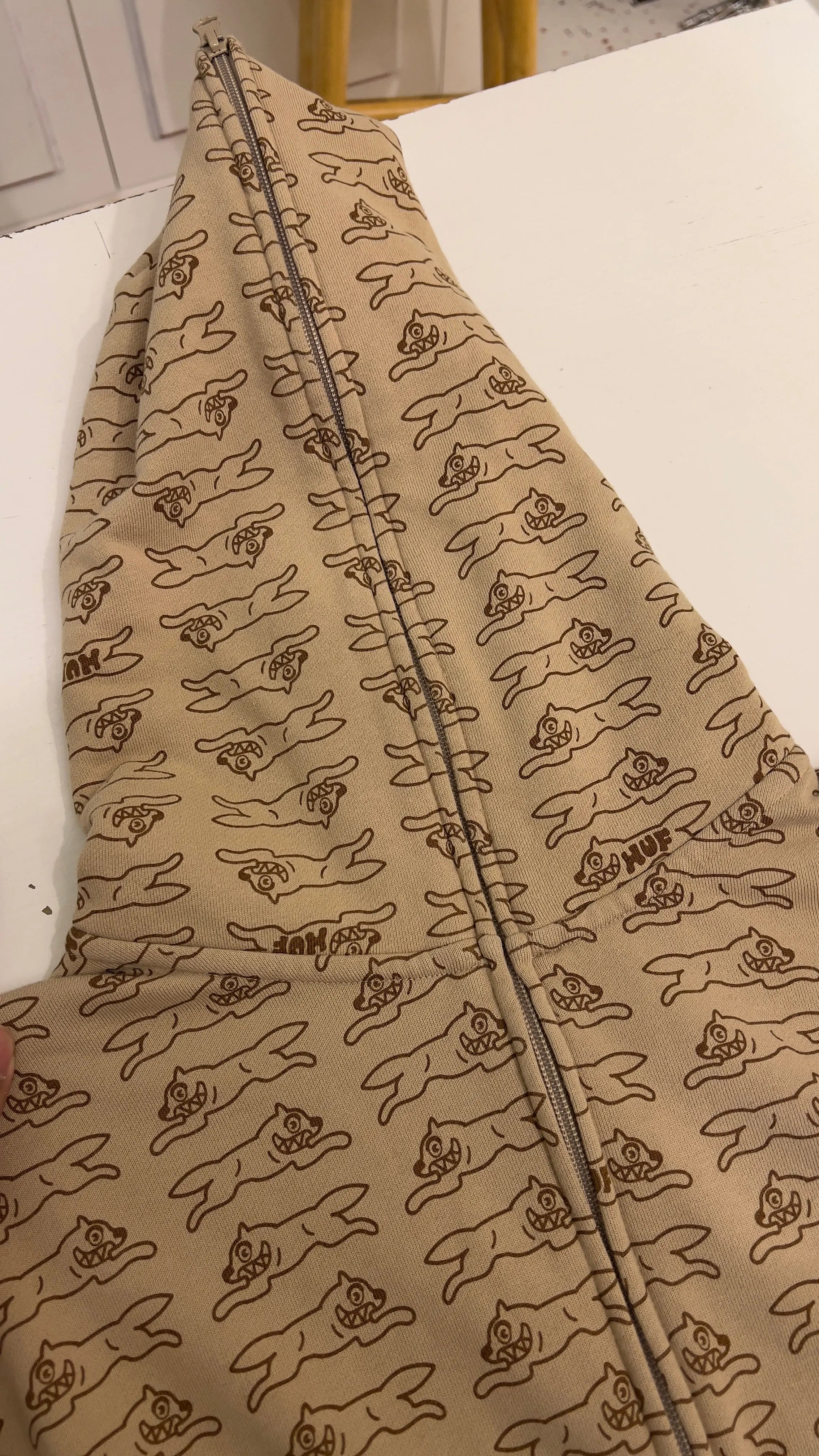 y2k BBC x HUF All Over Print Full Zip Up Hoodie KIF Vintage