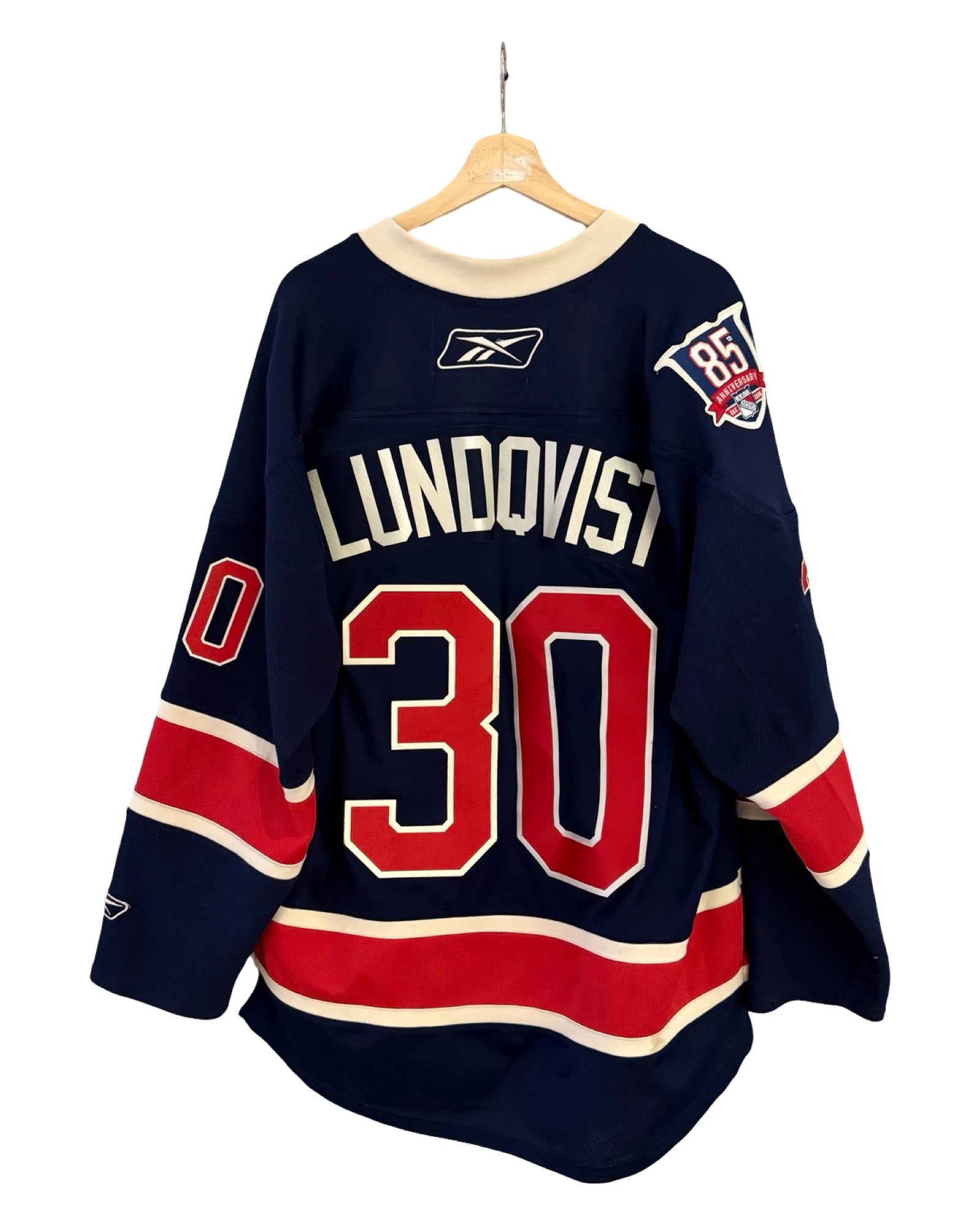 2010 New York Rangers Henrik Lundqvist NHL 85th Anniversary Reebok Hockey Jersey
