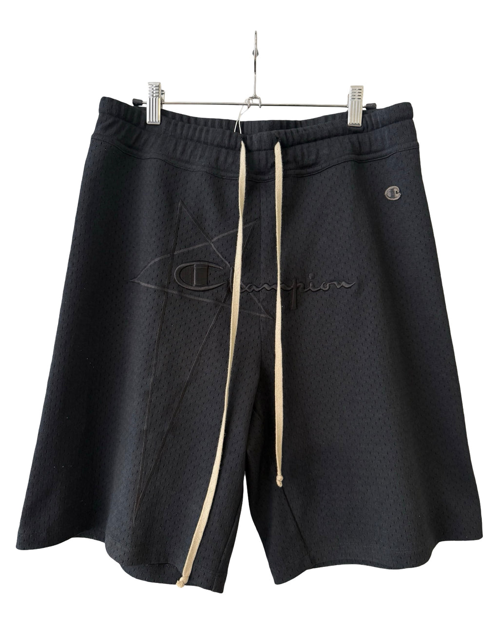 Rick Owens x Champion Black Mesh Long Shorts