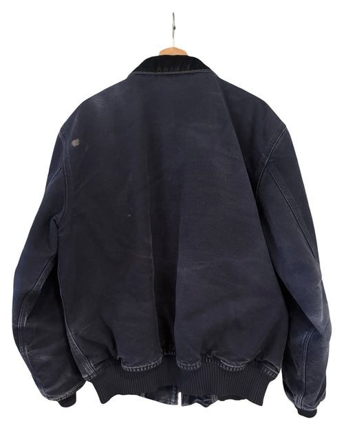 Vintage Carhartt Navy Blue Lined Bomber Jacket