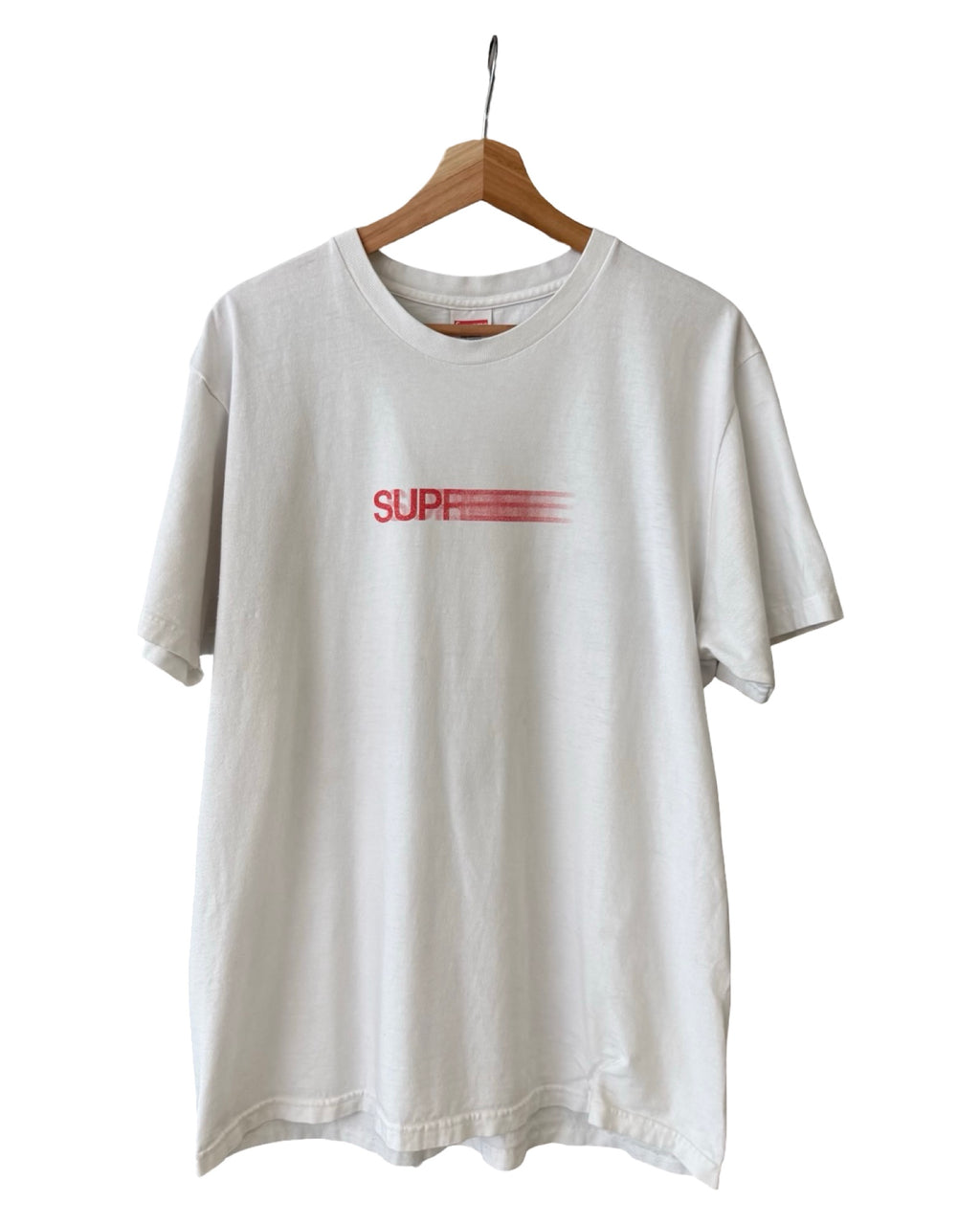 Supreme White & Red Motion Logo Tee