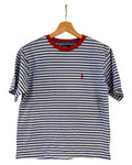 レディースヴィンテージ ポロ ラルフローレン 青赤ストライプTシャツ