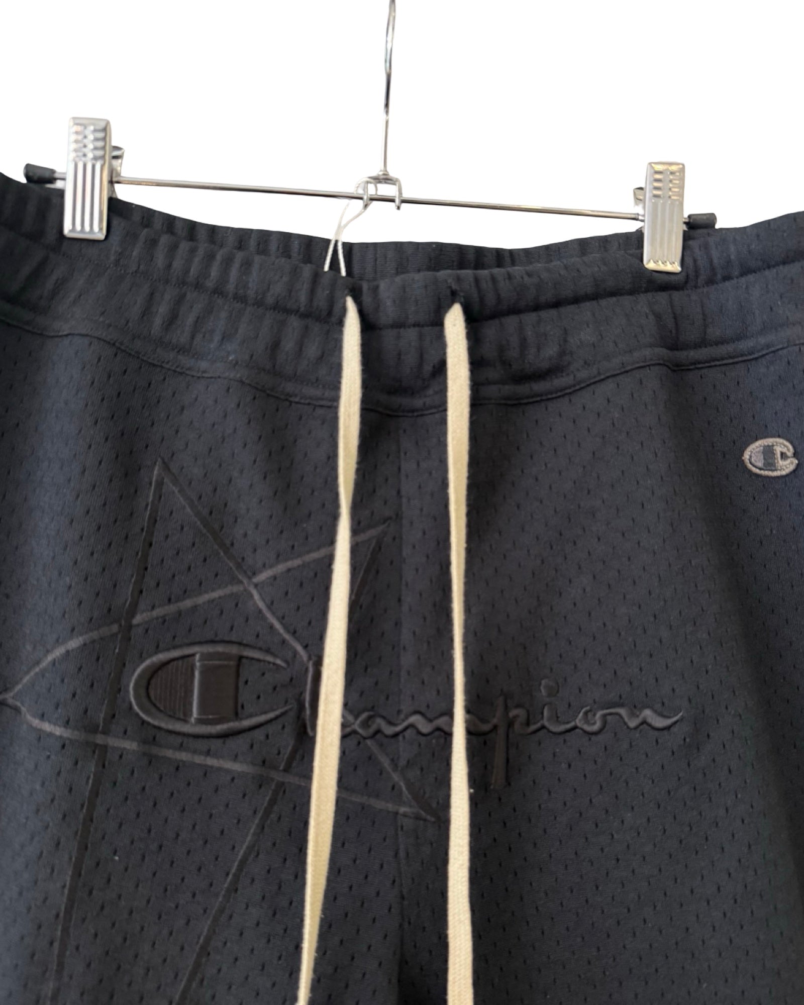 Rick Owens x Champion Black Mesh Long Shorts