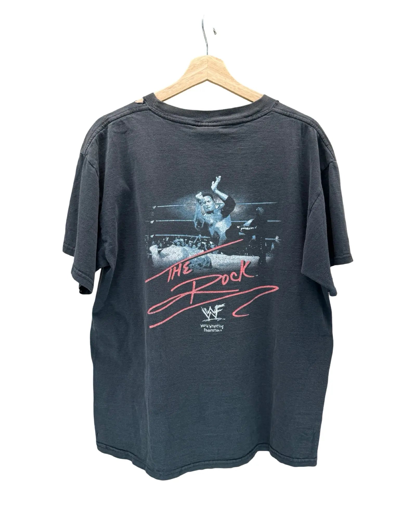 Vintage 90s WWF The Rock Distressed Rap Tee KIF Vintage