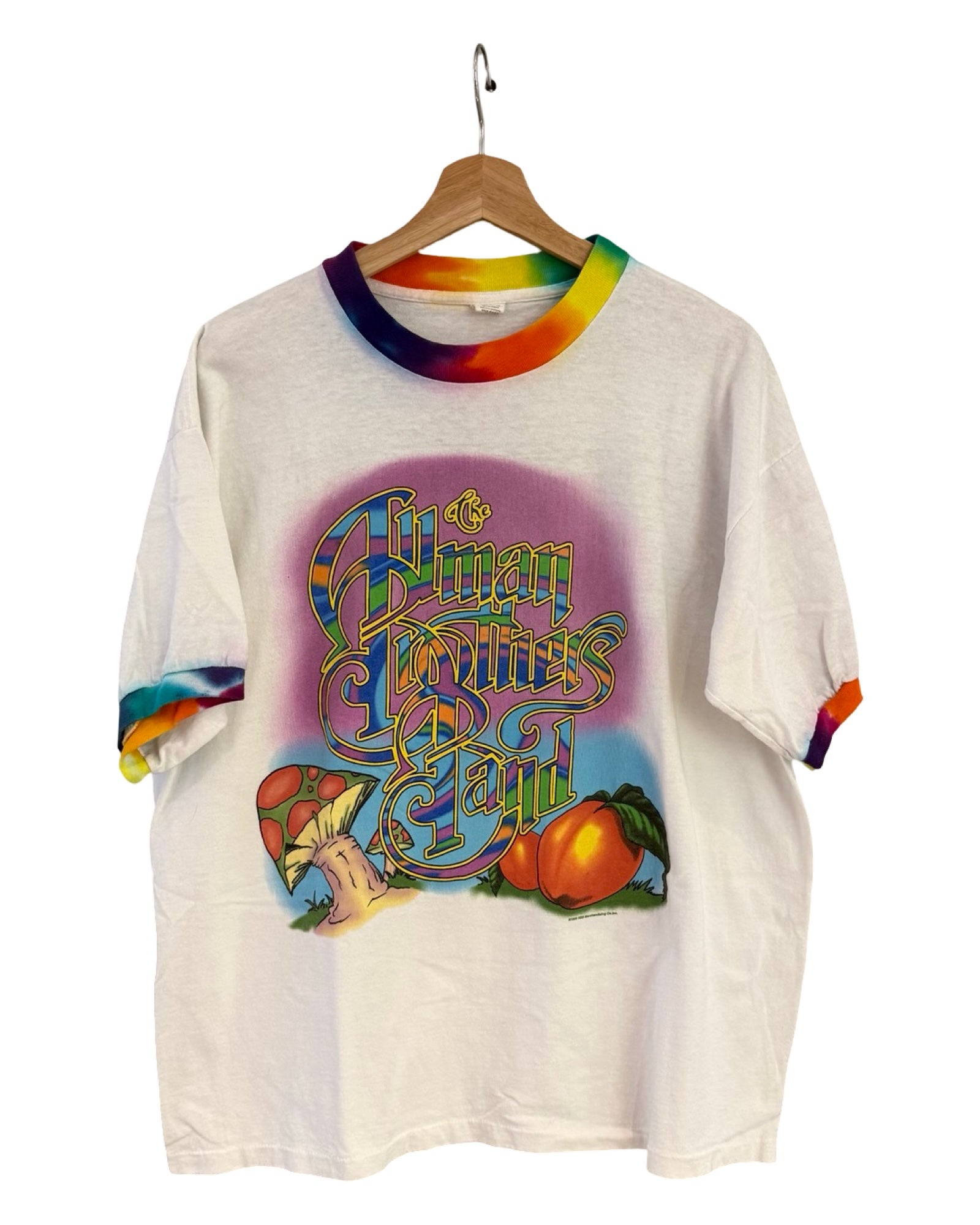 Vintage 90s Allman Brothers Band Give Peach Tie Dye Ringer Tee