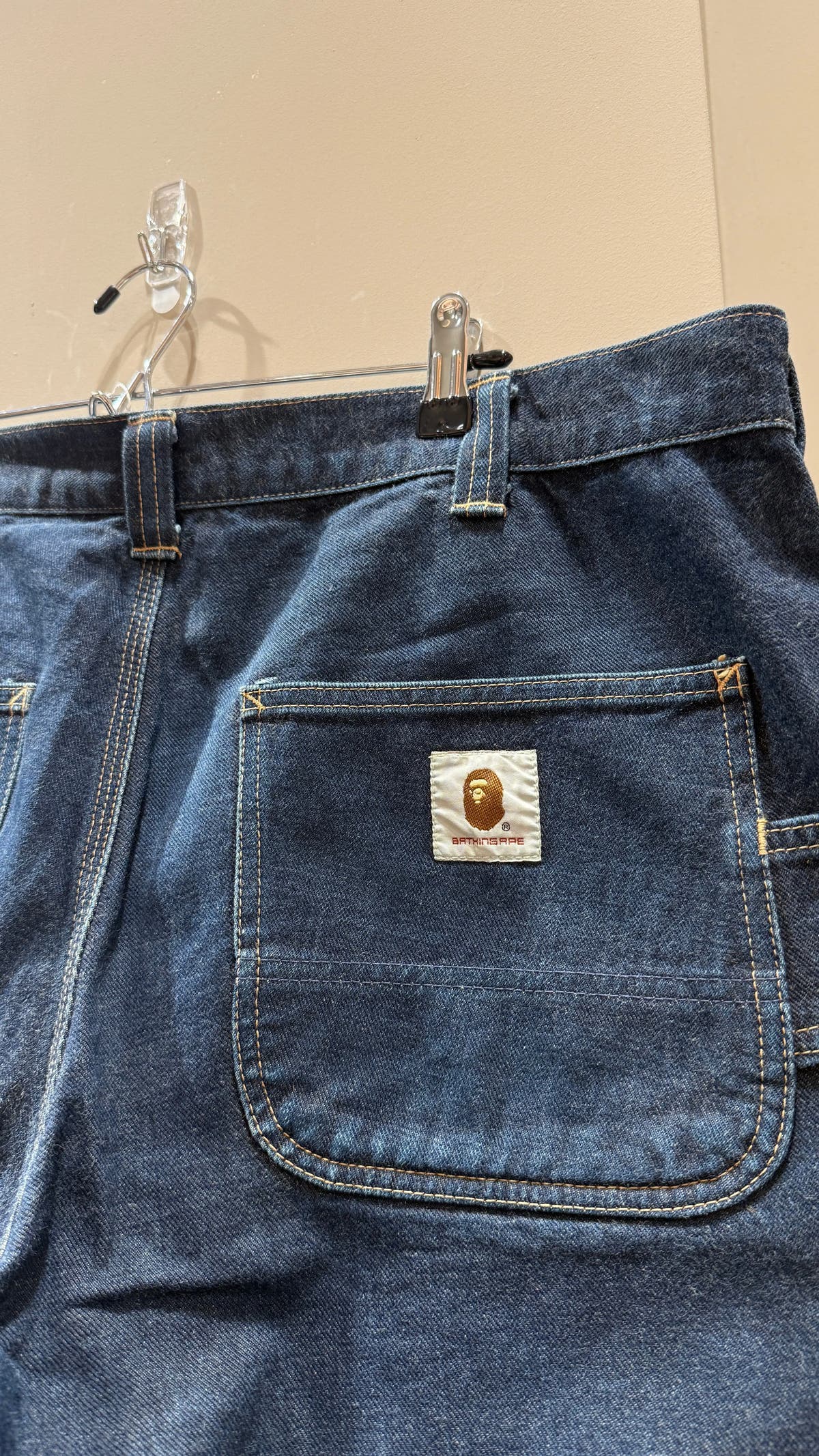Rare y2k BAPE Baggy Carpenter Denim Jeans size 38 3rdStrike