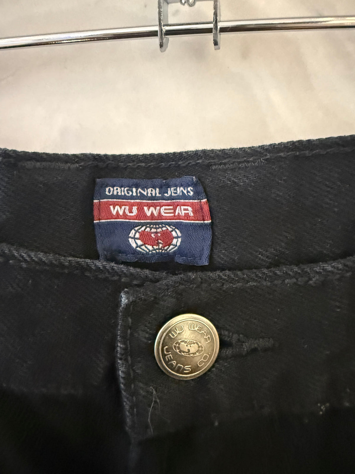 Vintage 90s Wu Tang Clan Black Wu Wear Striped Jeans