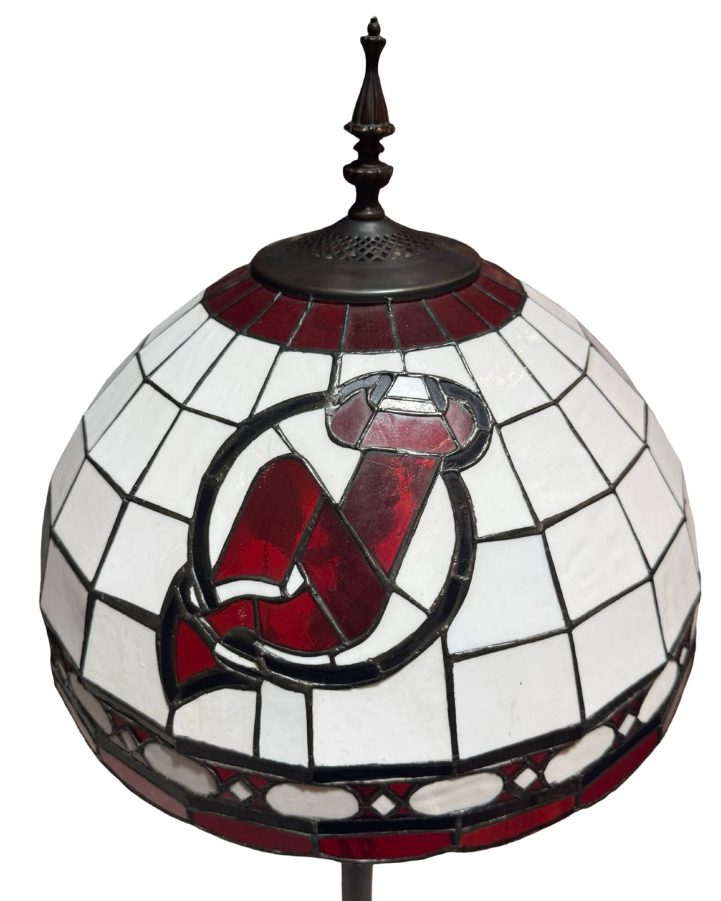 Vintage 2003 New Jersey Devils NHL Tiffany Style Stained Glass 65” Floor Lamp