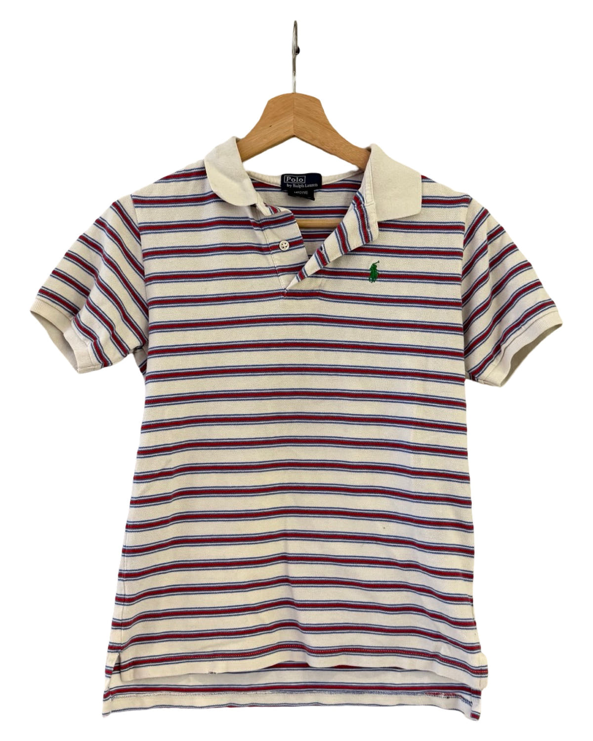 Womens Vintage Polo Ralph Lauren Red Blue Striped Shirt