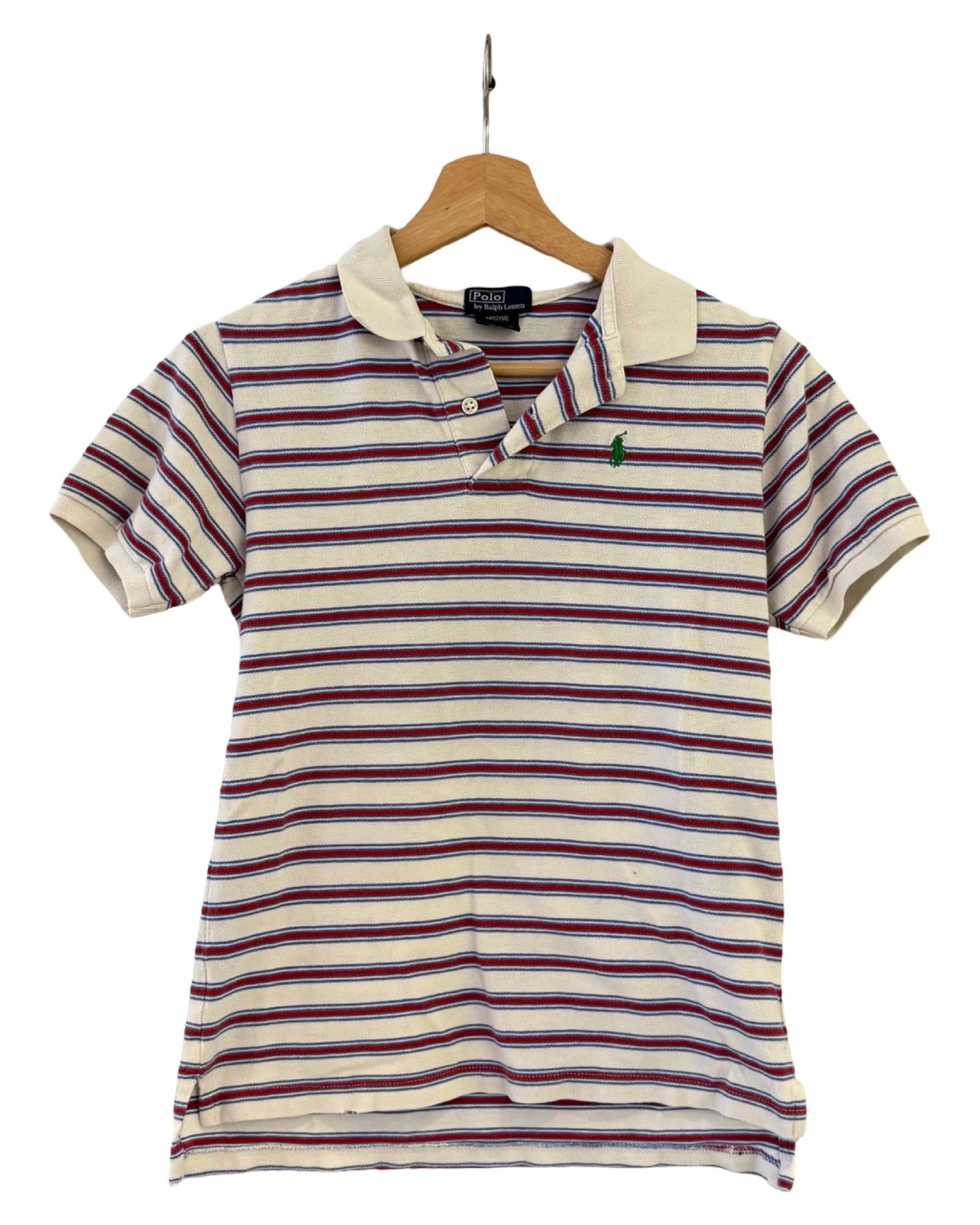 Womens Vintage Polo Ralph Lauren Red Blue Striped Shirt