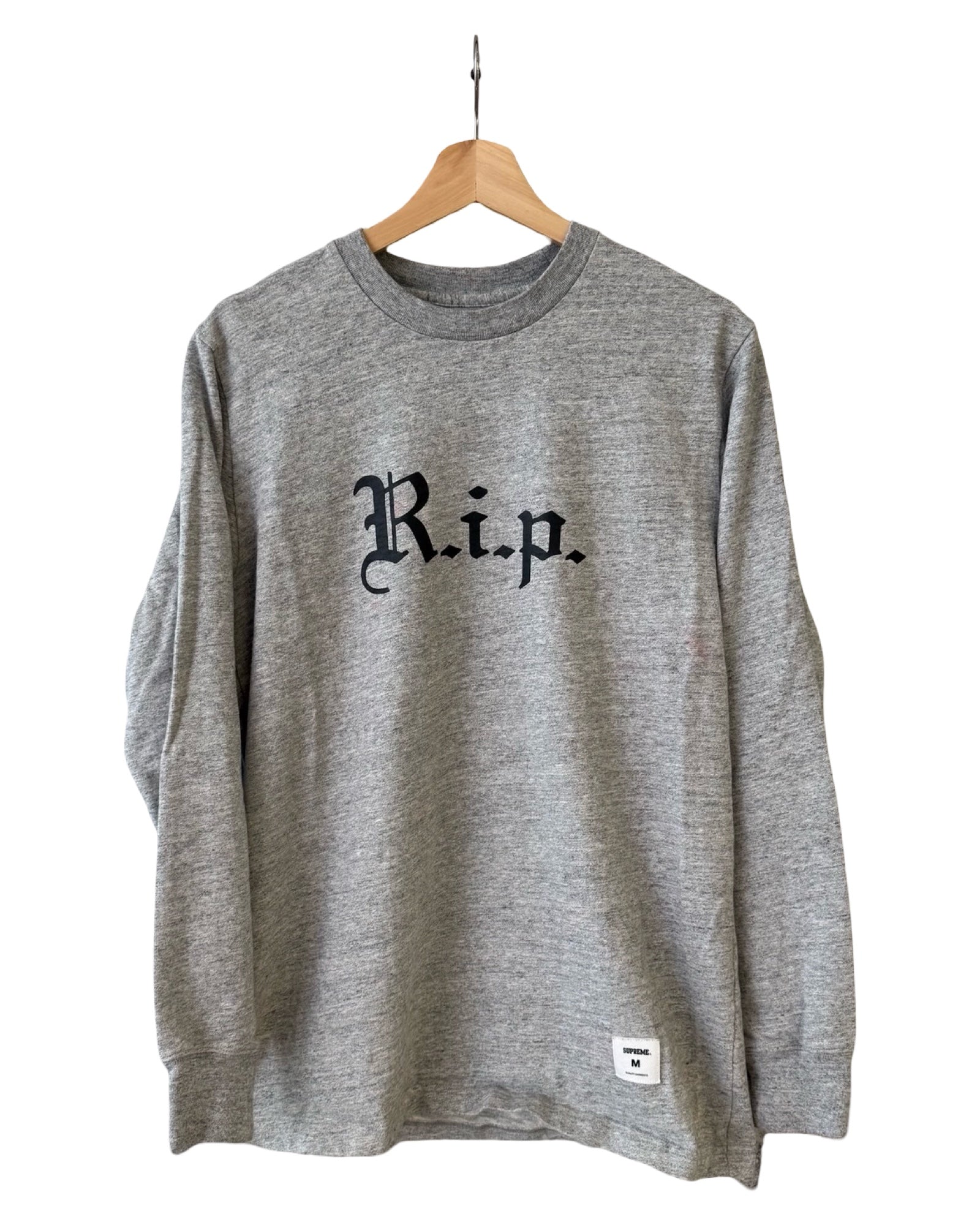 Vintage 2016 Supreme RIP Cut & Sew Long Sleeve Tee