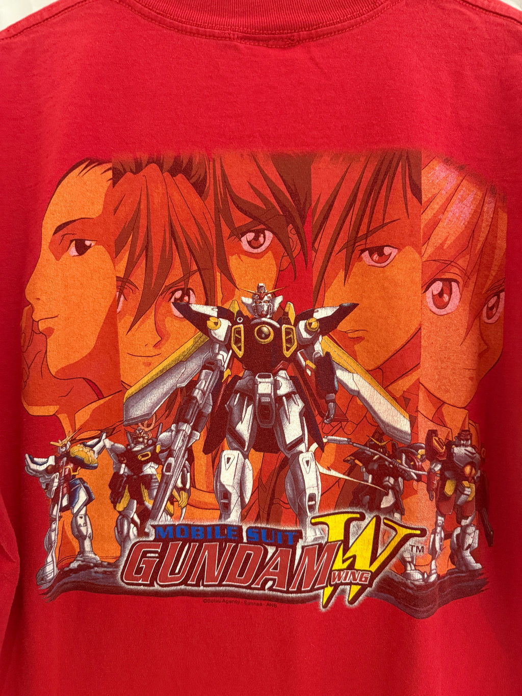 Vintage 2002 Gundam Wing Red Anime Promo Tee KIF Vintage