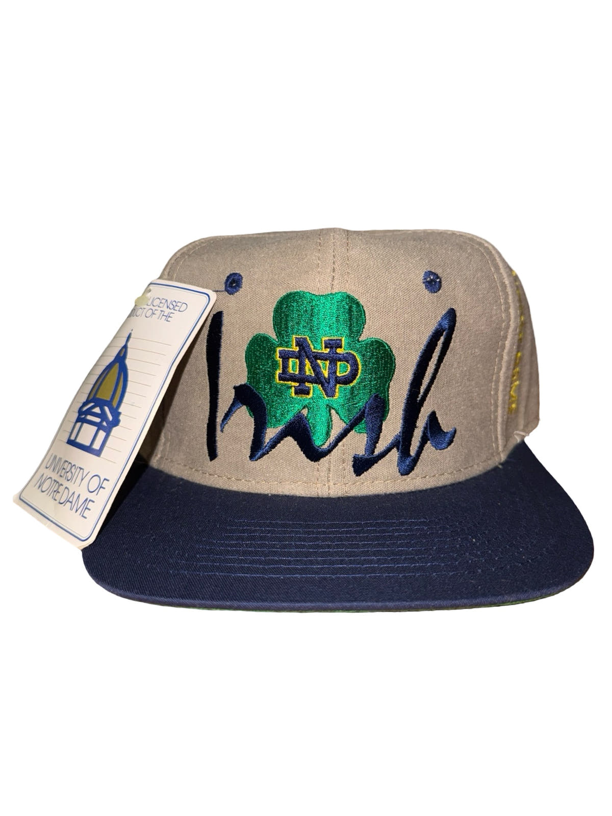 Vintage 90s Notre Dame Fighting Irish Script The Game Snapback Hat 3rdStrike