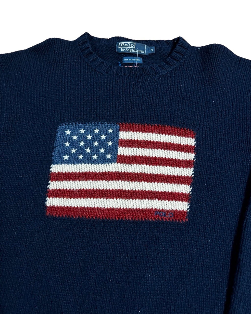 Vintage 90s Polo Ralph Lauren Flag Lambswool Sweater KIF Vintage
