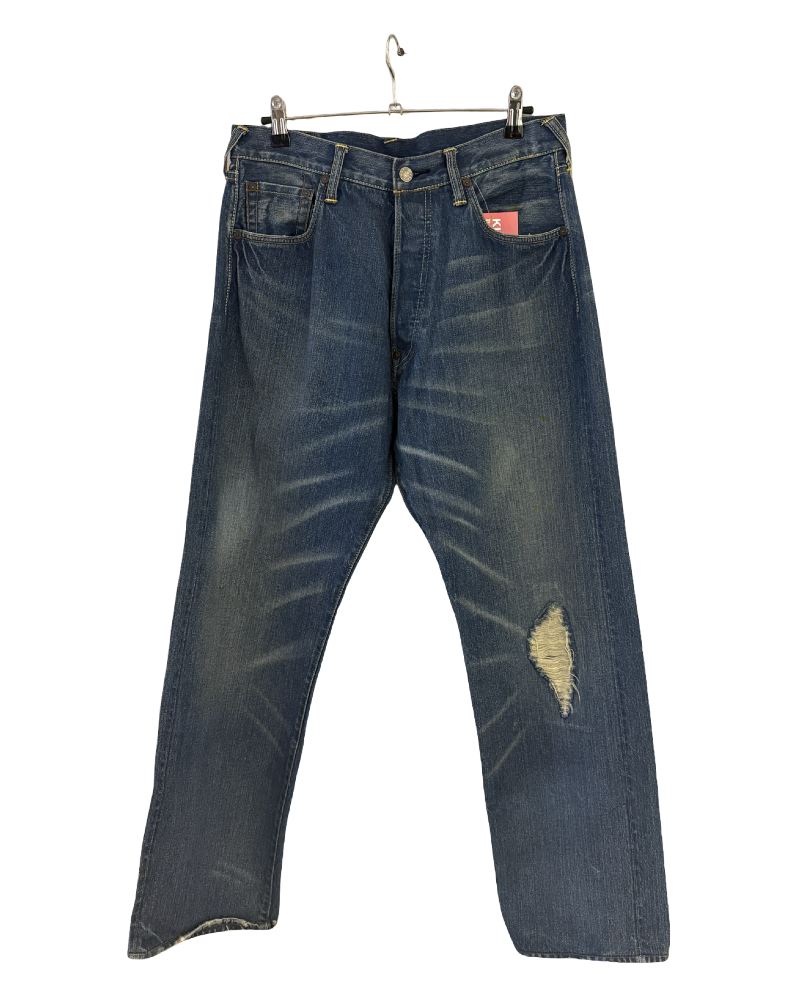 Vintage 00s Evisu Distressed Faded Denim Baggy Jeans 33 KIF Vintage