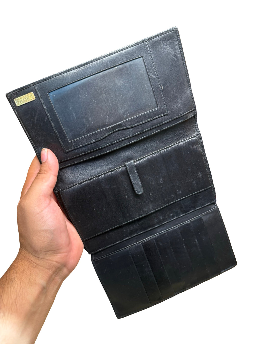 Vintage 80s Gucci GG Monogram Canva Bifold Long Women’s Wallet