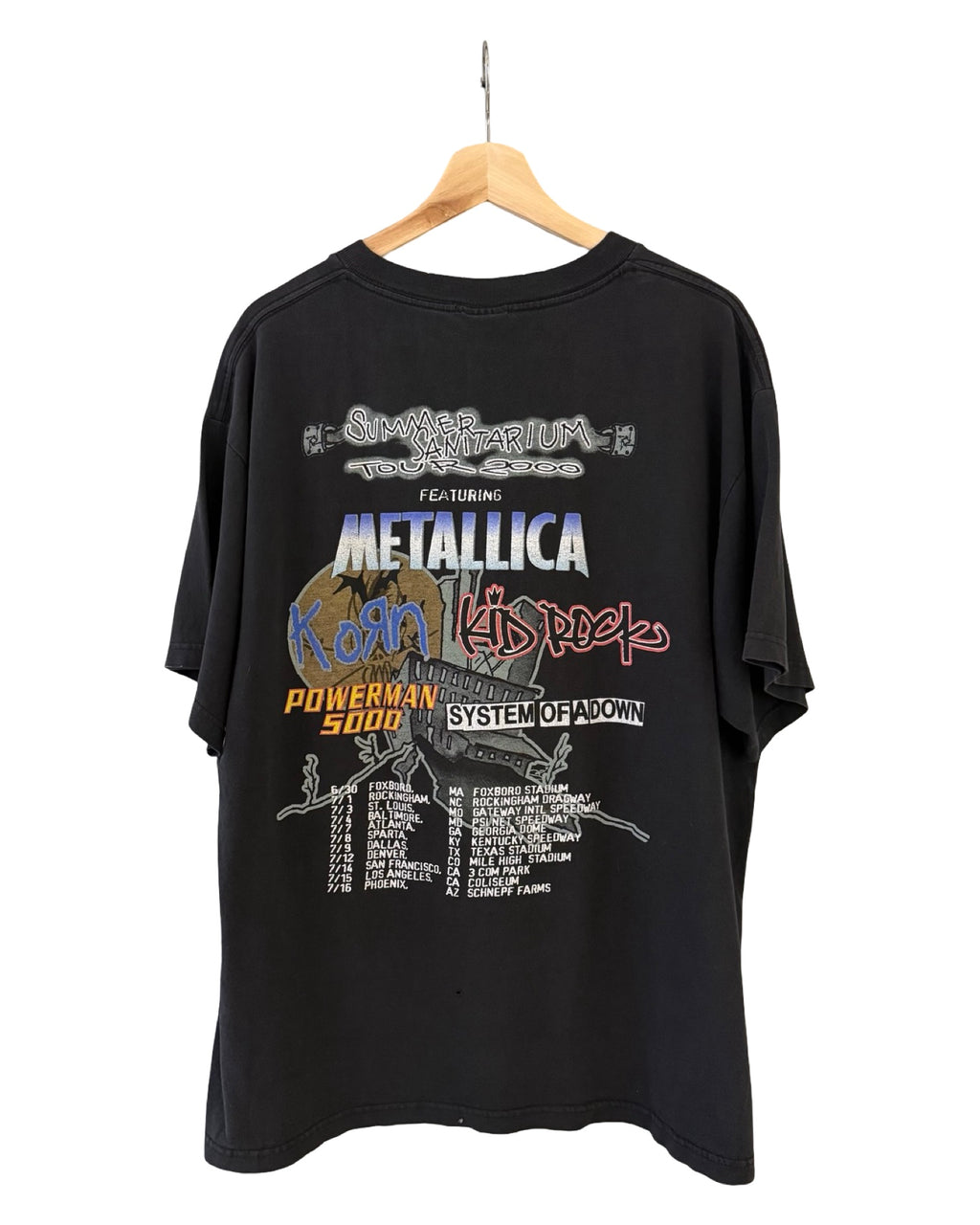 Vintage 2000 Metallica Korn System Of A Down Summer Sanitarium Tour Band Tee