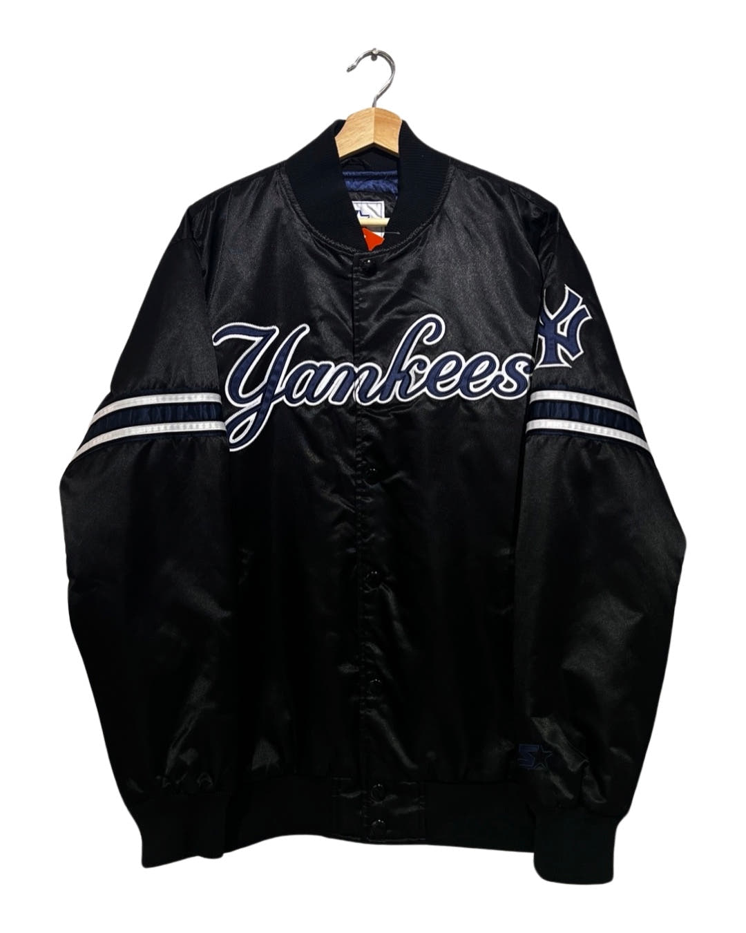 Vintage 90s New York Yankees Starter Black Bomber Jacket 3rdStrike