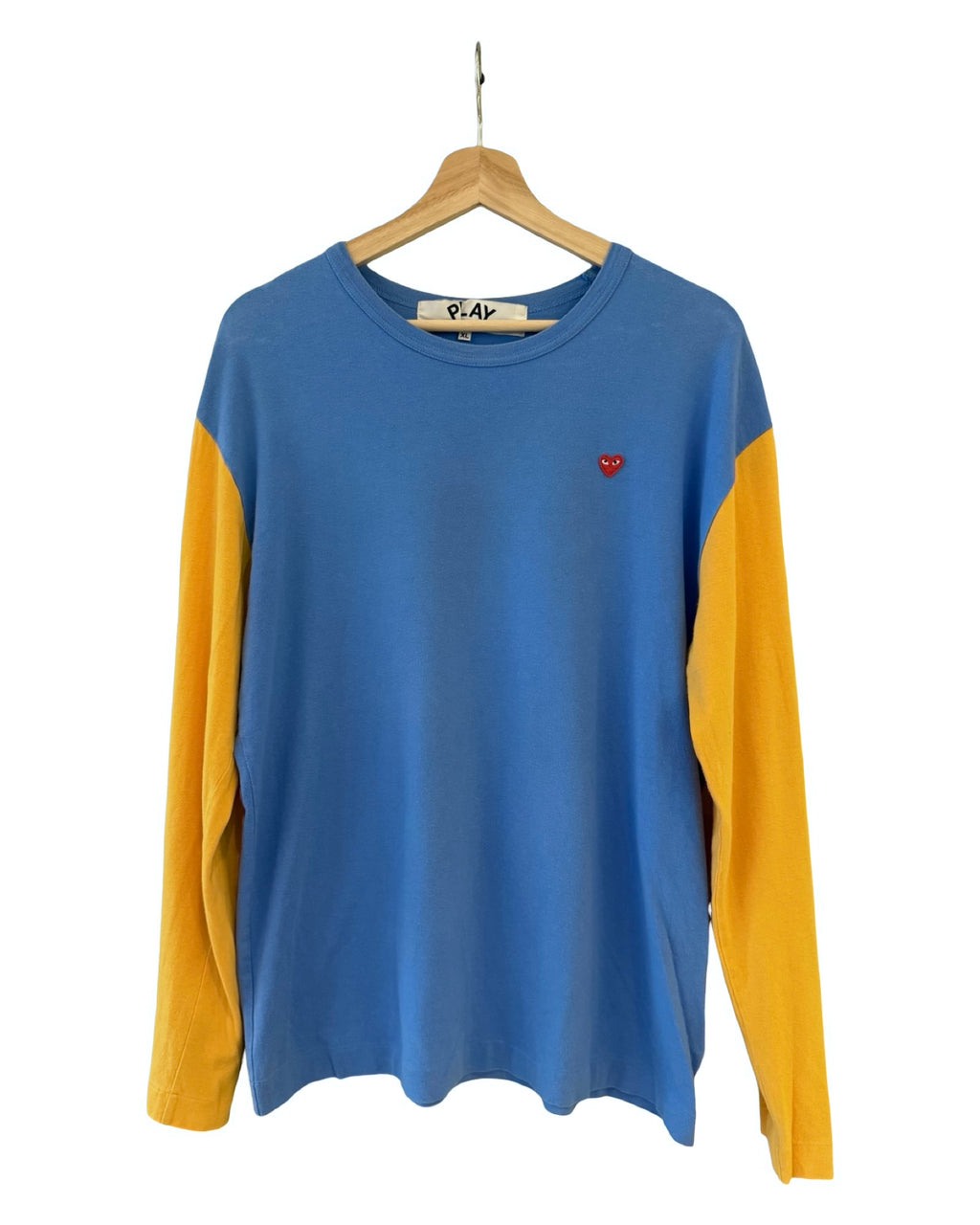 Comme Des Garçons Play Bi-Color Long Sleeve Tee