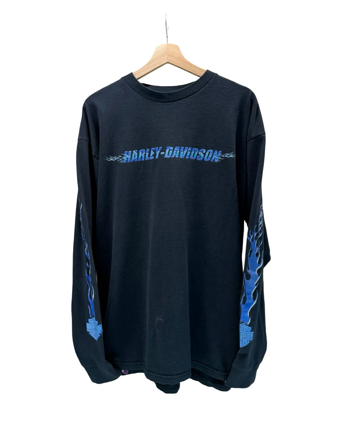 Vintage 2001 Harley Davidson Blue Flames L/S Tee 3rdStrike