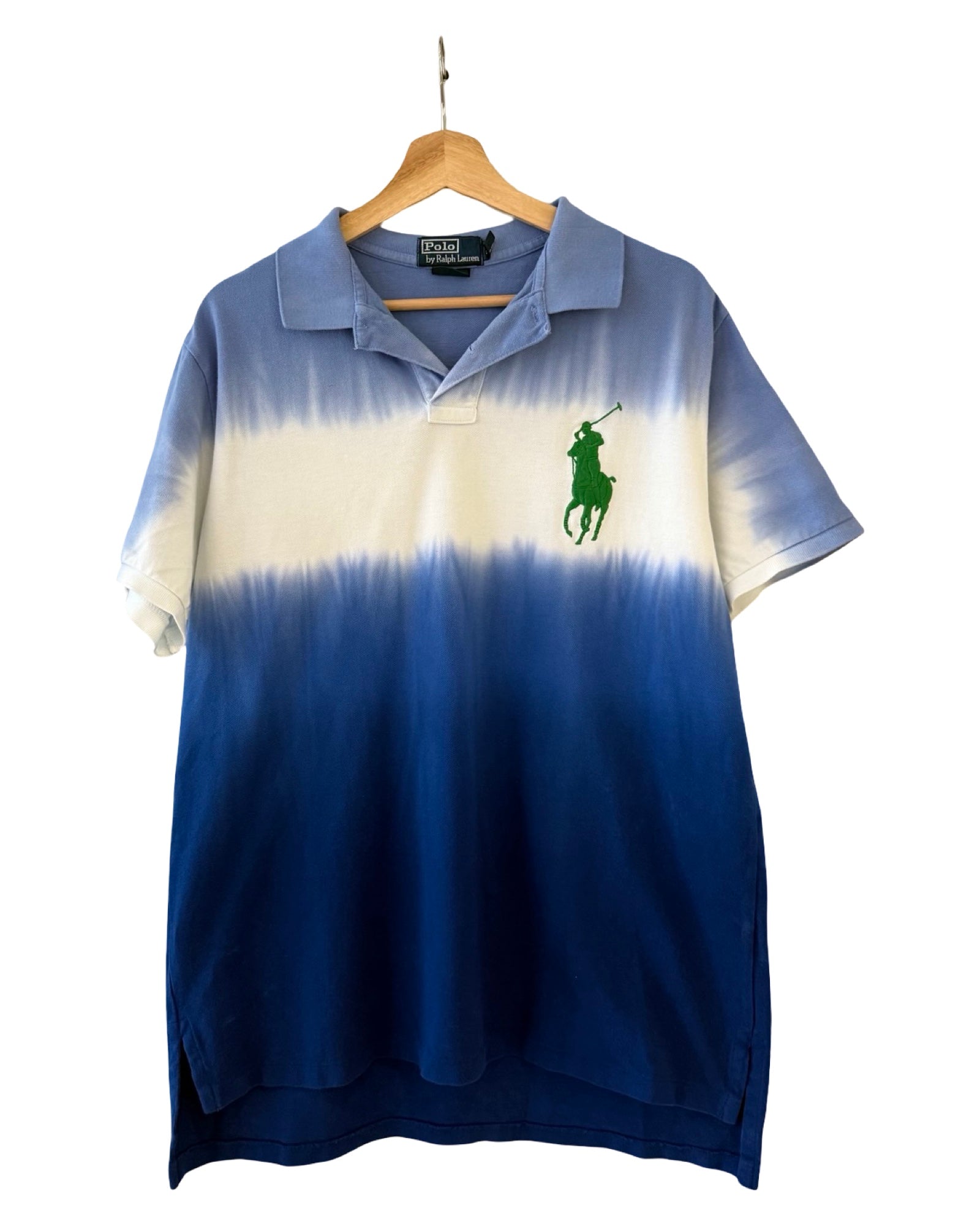 Vintage Polo Ralph Lauren Blue Green Dye Horse Shirt