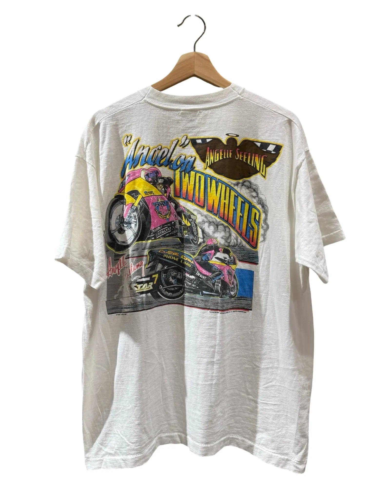 Vintage 1997 Angelle Seeling Motorcycle Racing Tee KIF Vintage