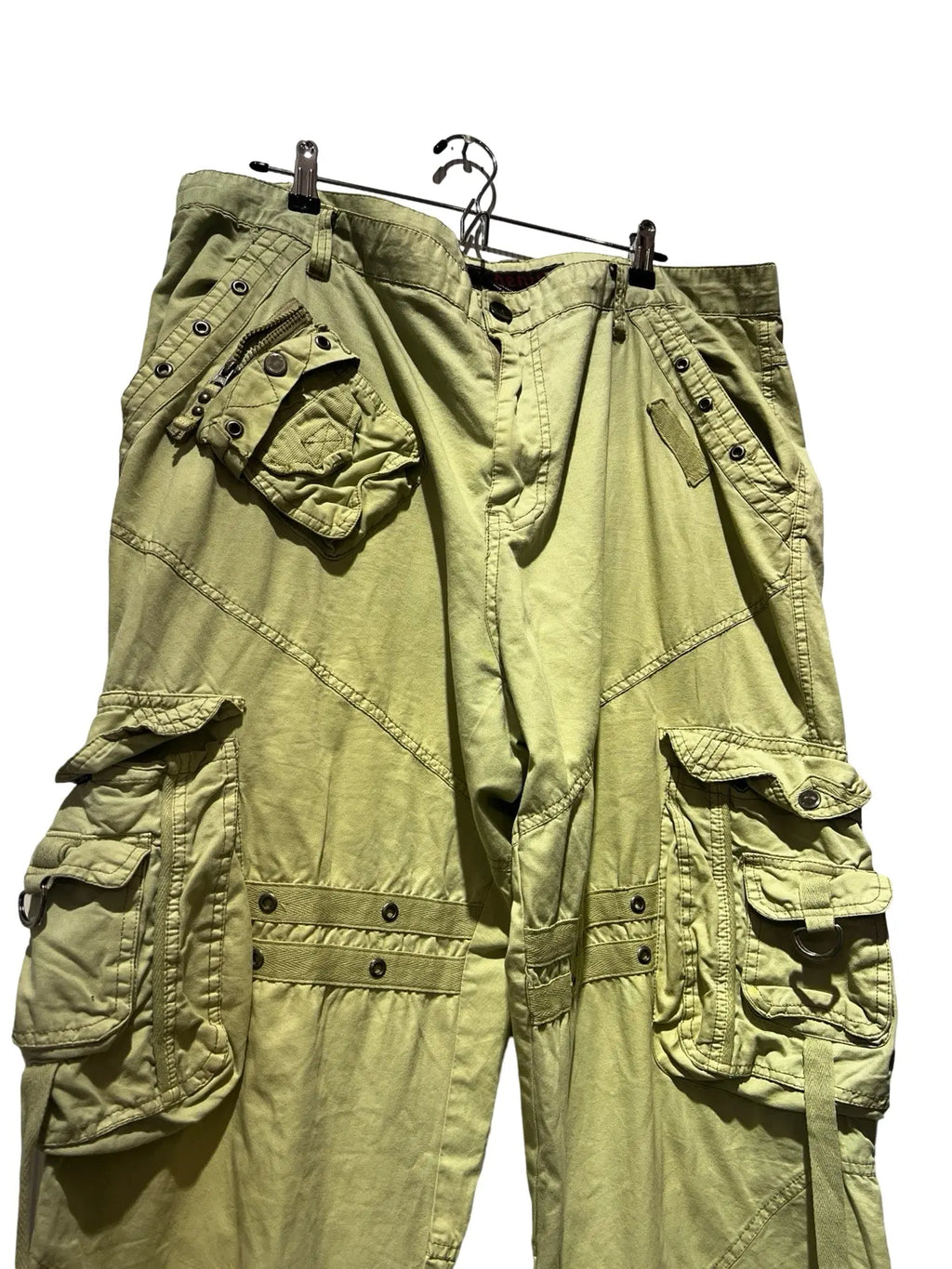 40 x 33 Vintage 90s Washed Green Rave Cargo Pants KIF Vintage