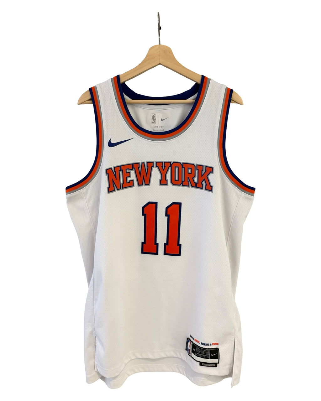 2026 New York Knicks Jalen Brunson 11 NBA Finals White Swingman Jersey