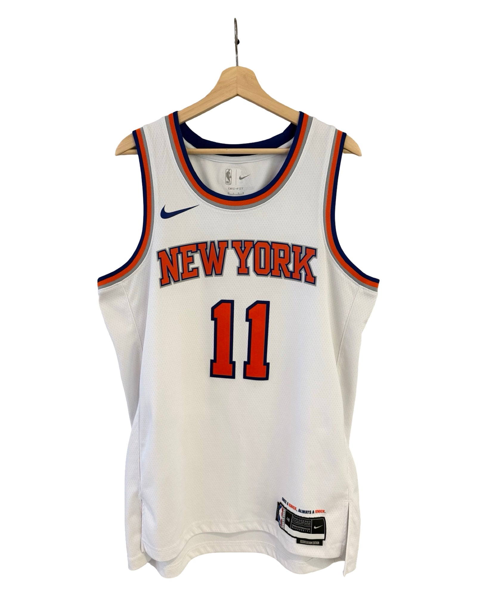 2026 New York Knicks Jalen Brunson 11 NBA Finals White Swingman Jersey