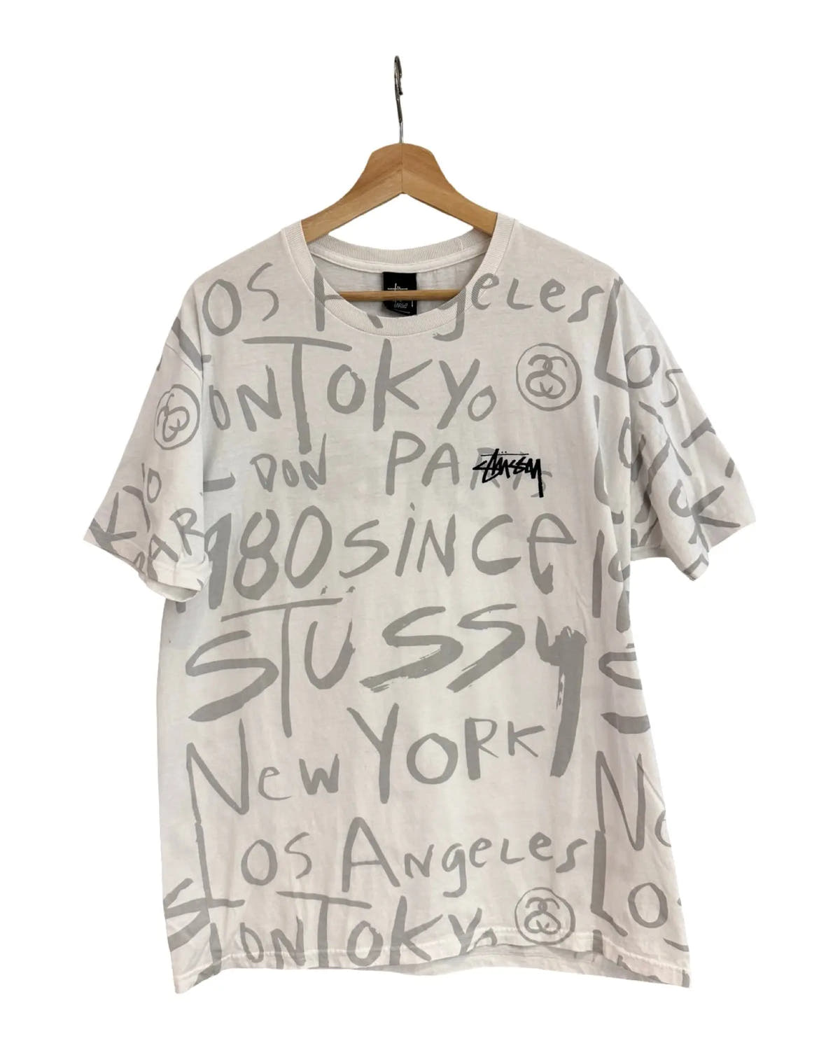 Vintage Stussy All Over Print Logo Tee 3rdStrike