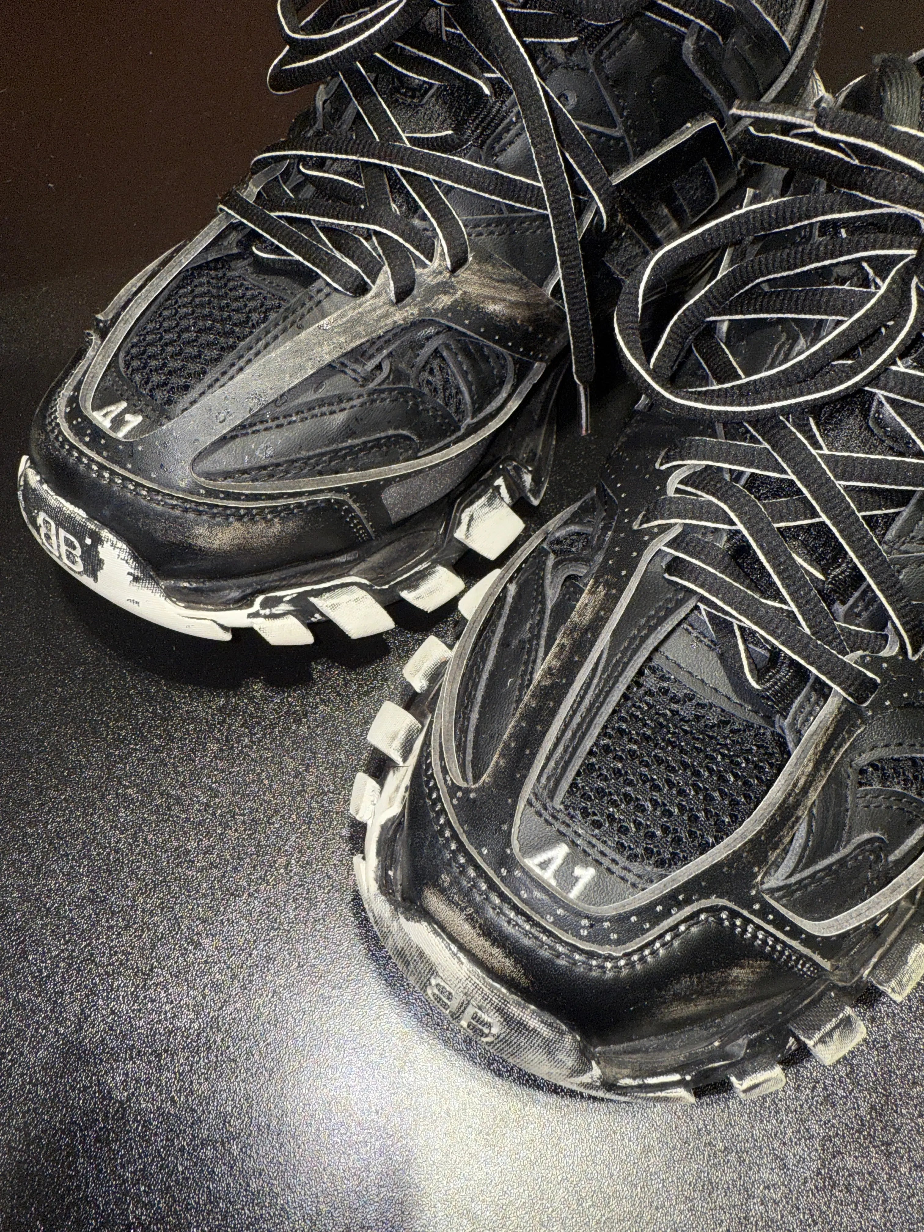 Balenciaga Faded Black Track Runner Size 8 KIF Vintage