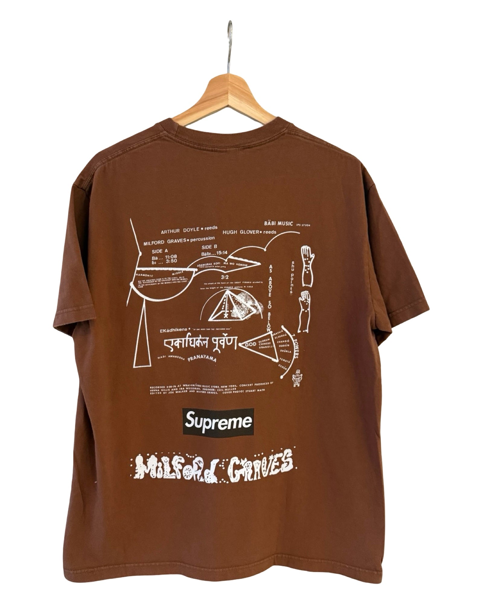 2022 Supreme x Milford Graves Brown Collab Tee