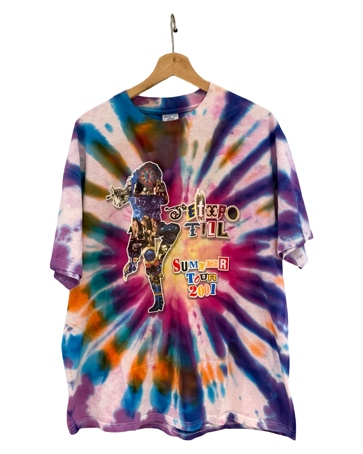 Camiseta de Jethro Tull de 2002 estilo vintage con teñido anudado