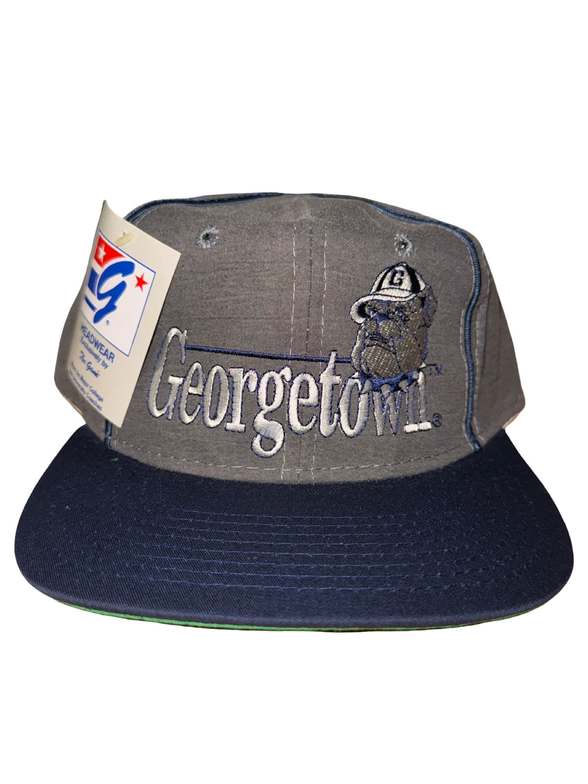 Vintage 90s Georgetown Hoyas Gray The Game Snapback Hat 3rdStrike