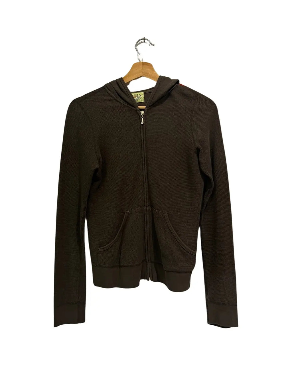 y2k Juicy Couture Thermal Olive Zip Up Hoodie KIF Vintage