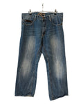 Vintage y2k Request Leather Trim Baggy Jeans
