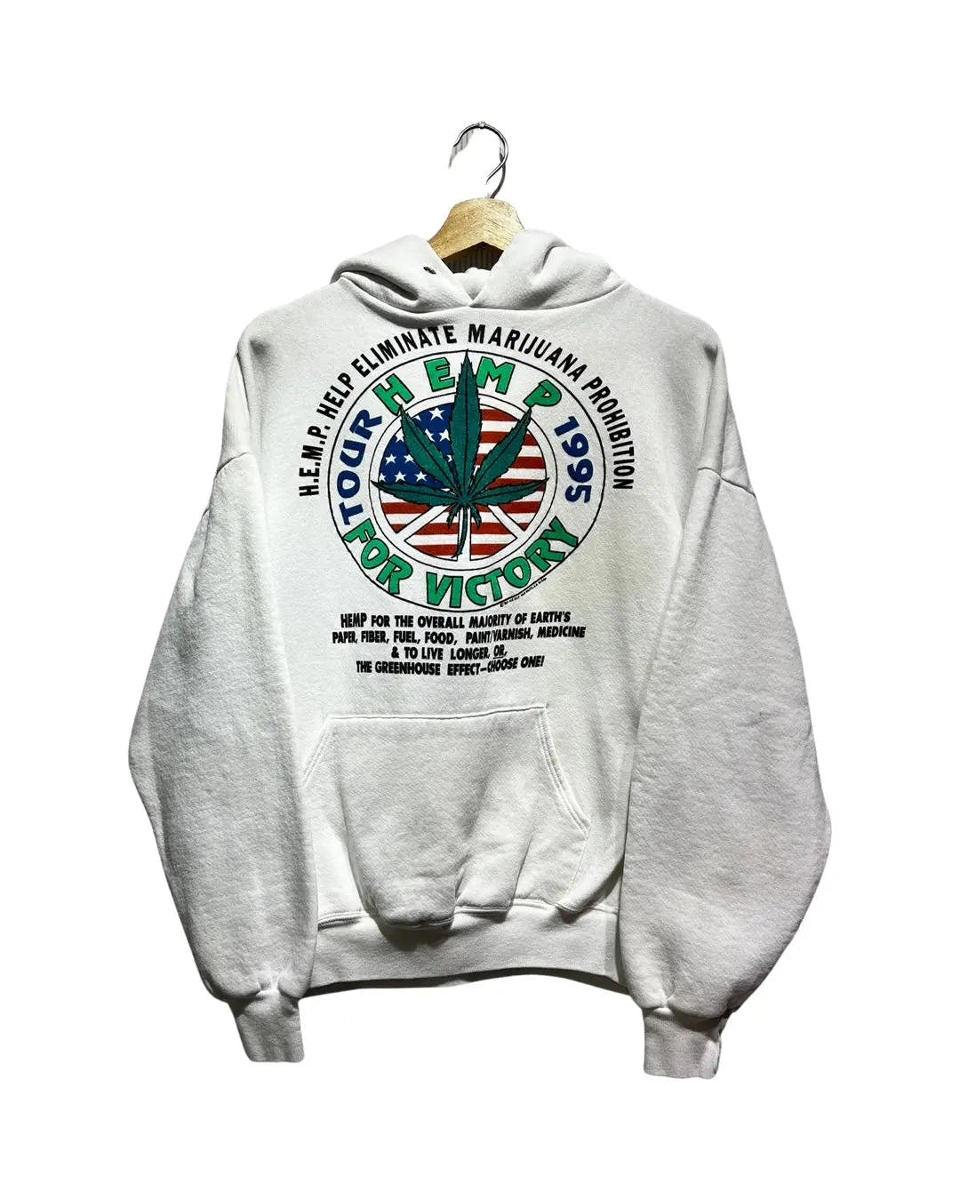 Vintage 1995 HEMP For Victory Marijuana Tour Hoodie 3rdStrike