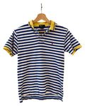 Womens Vintage Polo Ralph Lauren Blue Yellow Striped Shirt