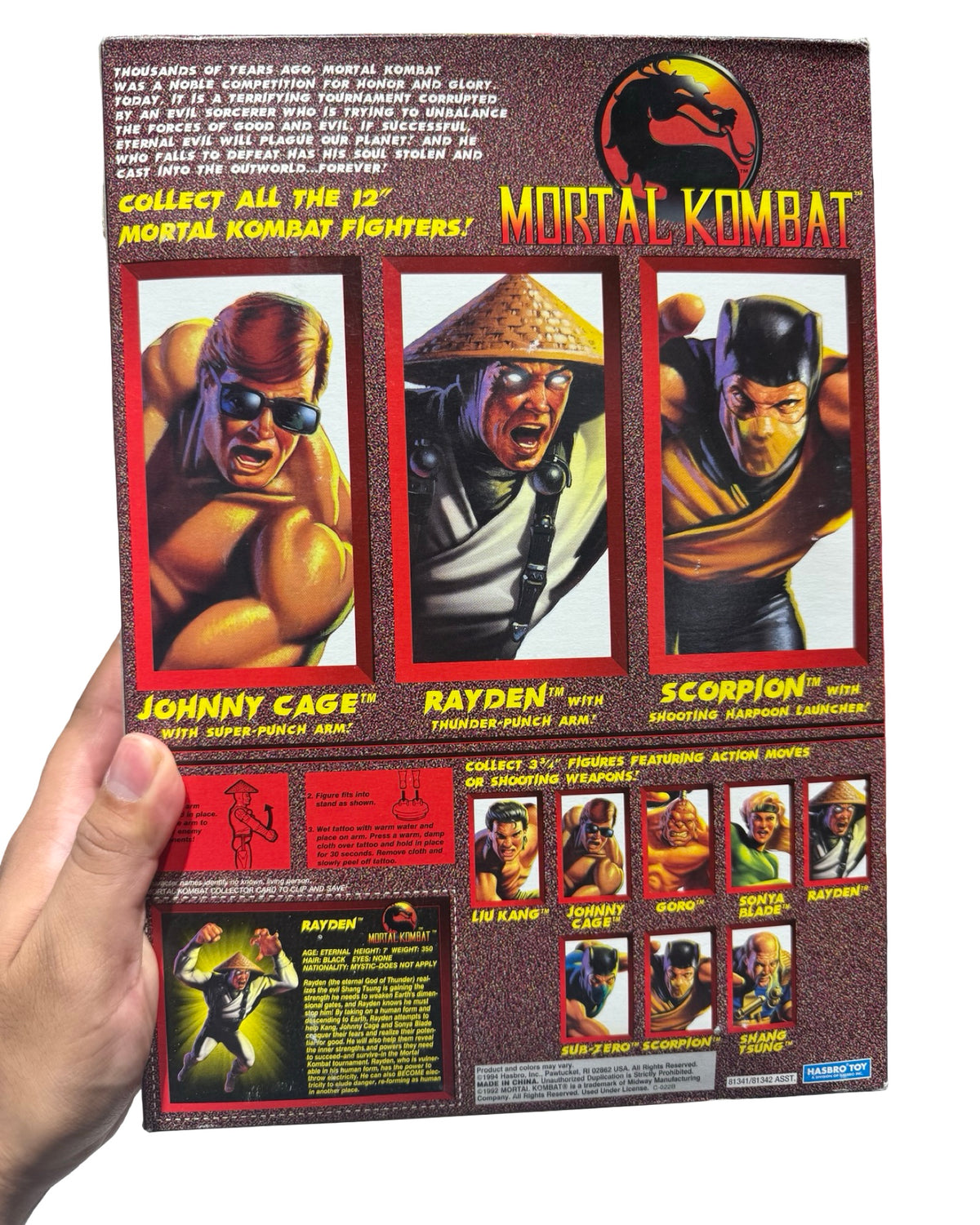 Vintage 1994 Mortal Kombat Raiden 12” Action Figure