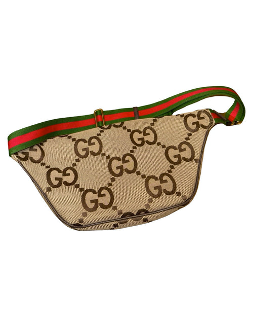 Gucci Jumbo GG Canvas Leather Beige Belt Bag