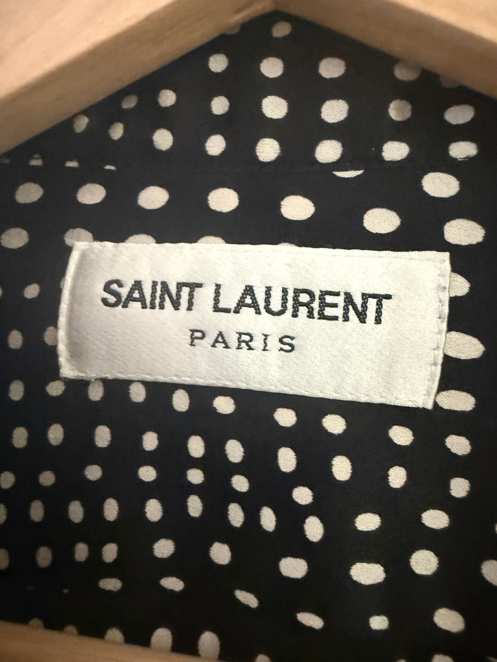 Saint Laurent Silk Black White Polka Dot Shirt