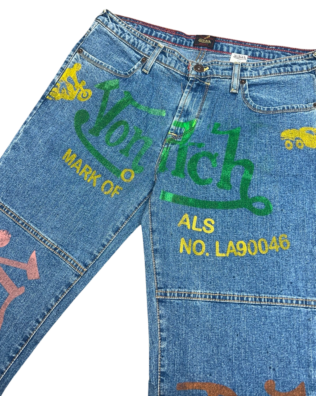 y2k Von Dutch Sample Big Print Jeans KIF Vintage