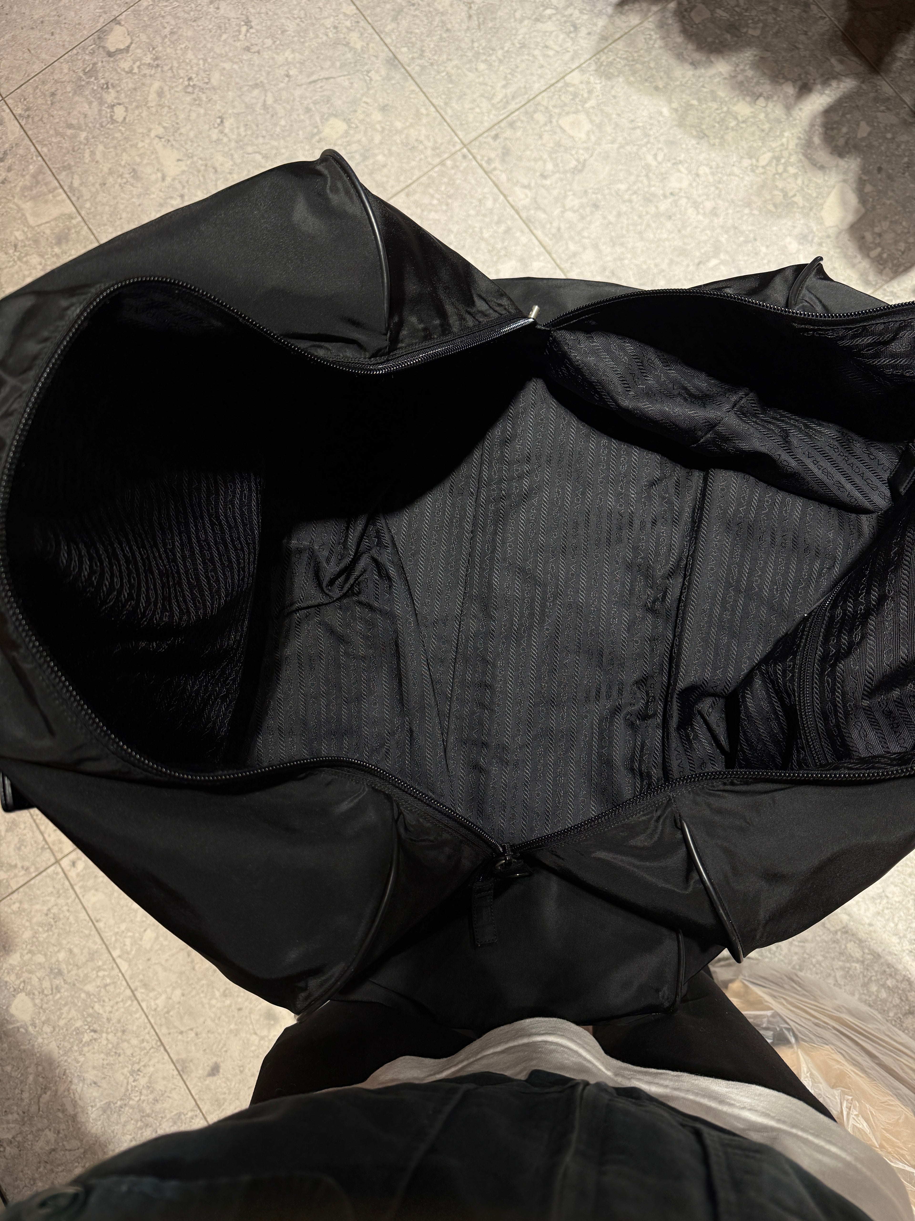 Vintage Prada Nero Nylon Duffle Bag KIF Vintage