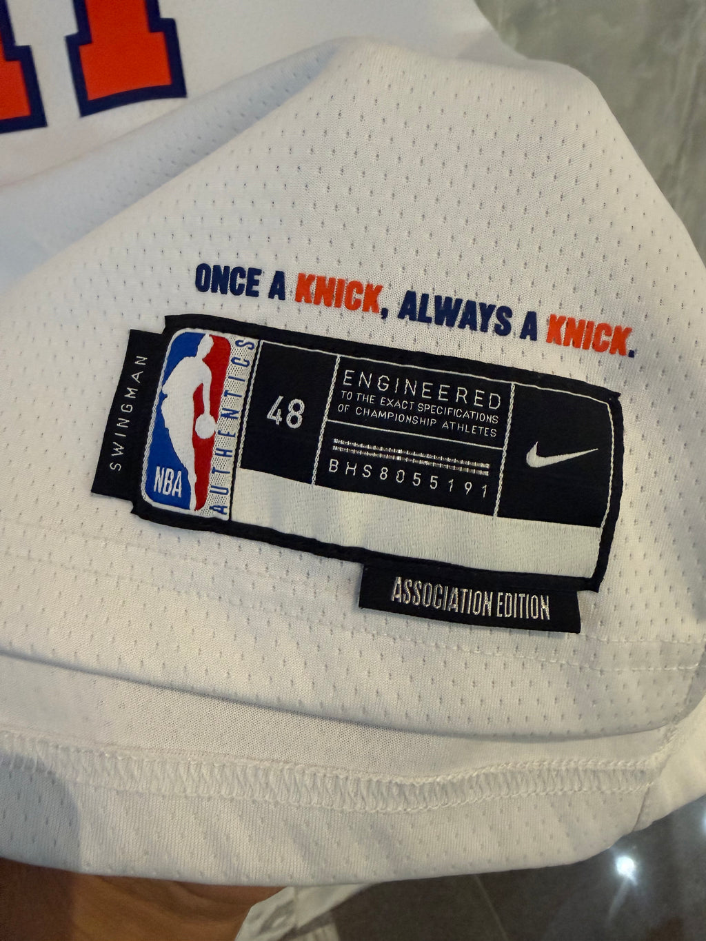 2026 New York Knicks Jalen Brunson 11 NBA Finals White Swingman Jersey