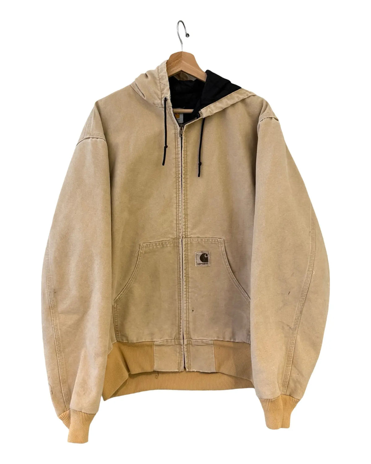 Vintage 90s Carhartt Faded Tan Hooded Jacket 3rdStrike